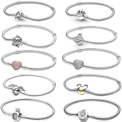 NEW 100% S925 pure silver Spider Man snake bone bracelet, suitable for original DlY bracelet, women's fashionable jewelry gift