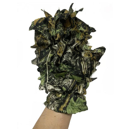 3D Maple Leaves Bionic Camouflage Hunting Fishing Gloves CS Games Combat Cosplay Skin Thin Jungle Photography Breathable Gloves