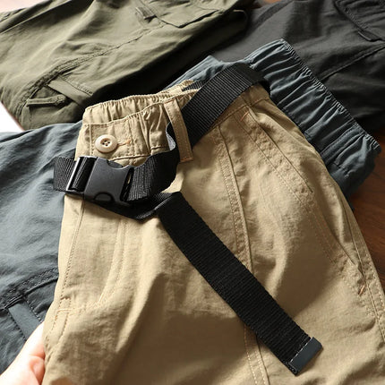 Men's Summer Cargo Pants Outdoor Street Fashion Spring Slacks Baggy Joggers Hiking Long Loose Vintage Long Trousers For Men