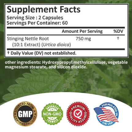Stinging Nettle Root - Supports Prostate and Urinary Tract Health & Bladder Health, Promotes Overall Well-being