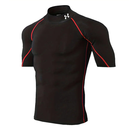 Men Geometric Print Compression Shirt Gym Workout Quick-Dry / T-Shirt Homme Compression Imprimé Gym Entraînement