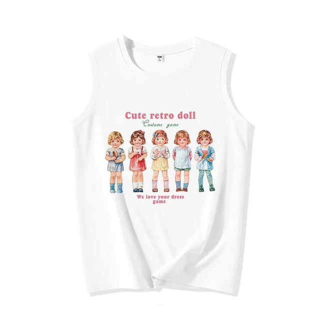 Pure Cotton Sports Tank Top Women's Summer Outdoor Baskeall orm Svel Vest Loose Hanging Ne irt