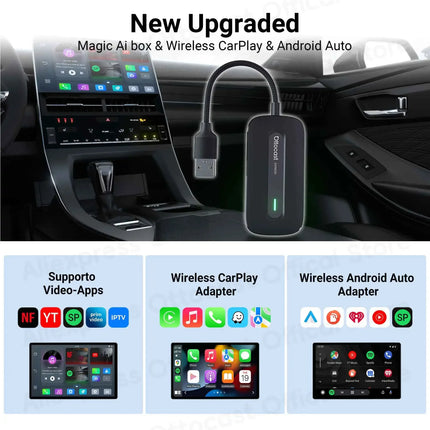 Ottocast Play2Video Ultra/Express Wireless CarPlay Android Auto Adapter Android AI Box for Netflix Youtube Spotify Accessories