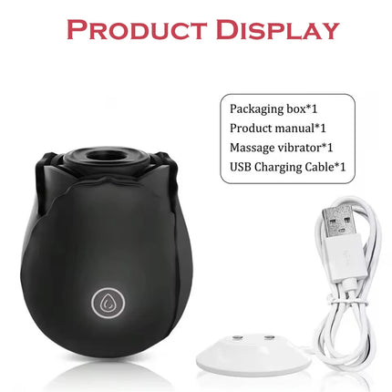Rose Toy Sucking Vibrator Stimulator for Women with 10 Sucker Thrusting Dildo G Spot Vibrators Adult Toys for Woman Man Couples