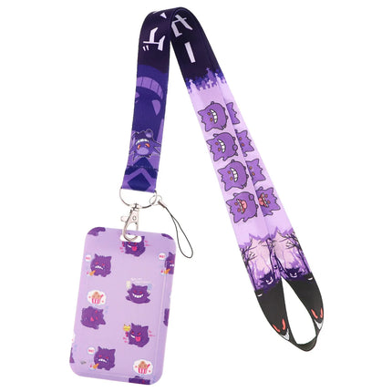 Potdemiel Pokemon Pikachu Cartoon PVC Card Cover Student Campus Hanging Neck Bag Card Holder Lanyard ID Card Holders key chain
