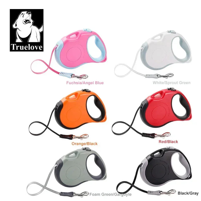 Truelove Tangle-Free Retractable Dog Leash 16 Ft Strong Nylon Tape One-Handed Brake Pause Lock for Dog Cat Owners Reliable TLL5001
