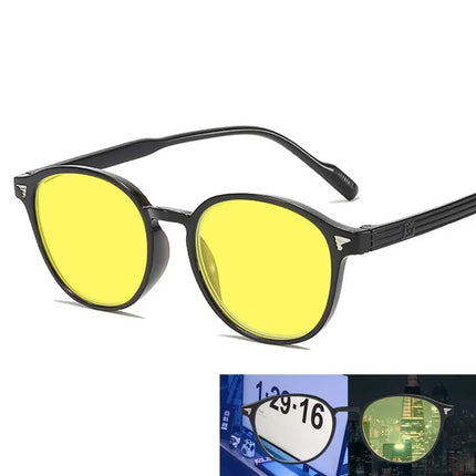 Night Vision Myopia Glasses for Men Women Ultralight Blue Light Blocking Eye Protective Eyewear for Driving Diopters 0 To -4.0