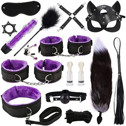 Leather Bondage Set BDSM Fetish Handcuffs Collar Erotic Toys Women Couples Adult Play Erotico Sexy Toys Sex Toys for Women Slave