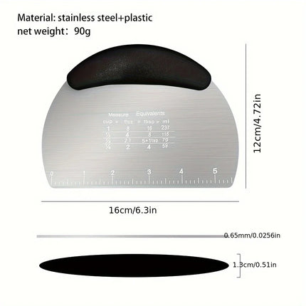 1pc  ，Stainless Steel Dough Scraper: Multi-Use Baking Tool for Pastries & Bread – Holiday-Safe Kitchen Gadget