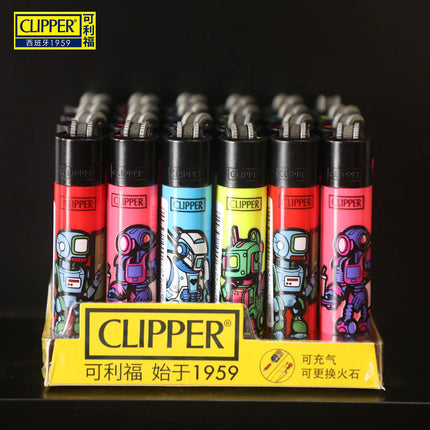 24Pcs Clipper Mini Flint Wheel Lighter Butane Refillable Cigarette Lighter, Cool Men's Gift & Smoking Accessories