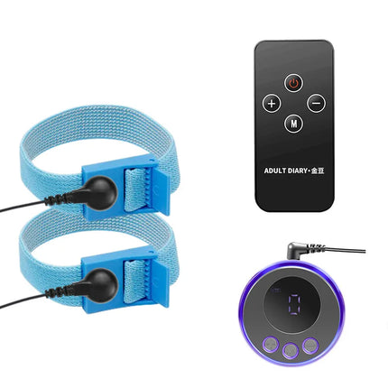 Electric Shock Conductive Fibers Penis Ring Cock Therapy Extender E-stim Massage BDSM Gay Sex Product Kit for Men Masturbation