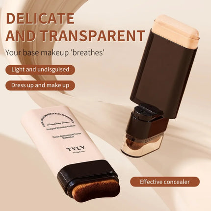 TVLV eraser foundation make-up stick 20g,with brush to brighten skin liquid foundation,non-marking,long-lasting makeup concealer