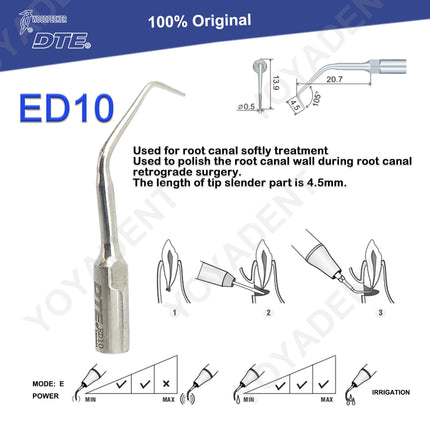 Woodpecker Tips DTE Dental Ultrasonic Endo Scaler Tips Scaling Tips Fit EMS UDS NSK SATELEC Scaler Handpiece Dentistry Tools