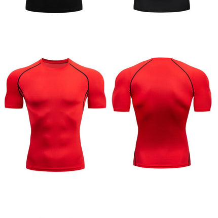 Men's Compression Shirts Summer Short Sleeves Tees T-shirt Gym Workout Fitness Running Tops Undershirts Baselayer Sportswear