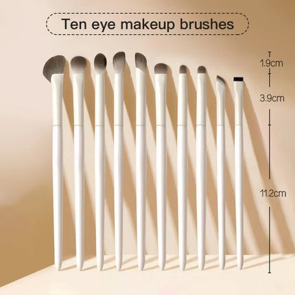 5/8/10Pcs Natural Eye Makeup Brushes Set Detail Eyeshadow Brush Makeup Brush White Ultra Soft Eyeshadow Eyeliner Makeup Tool