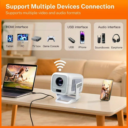 Upgrated HY300 Projector Native 1080P Support 4K 450ANSI Projector X3AQ Wifi6 & BT5.4 Android 11.0 System Beamer Portable Cinema