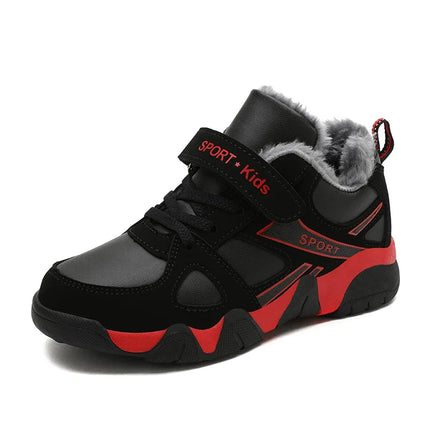 Kids' Sneakers Winter Plush Warm Leather Comfortable Tennis Shoes Casual Outdoor Sports Comfortable Tennis Shoes for Children
