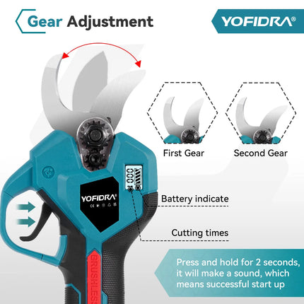 YOFIDRA Brushless Telescoping Pole Electric Chainsaw Pruner Shear Scissor High Garden Pruning Tool For Makita 21V Battery Pin