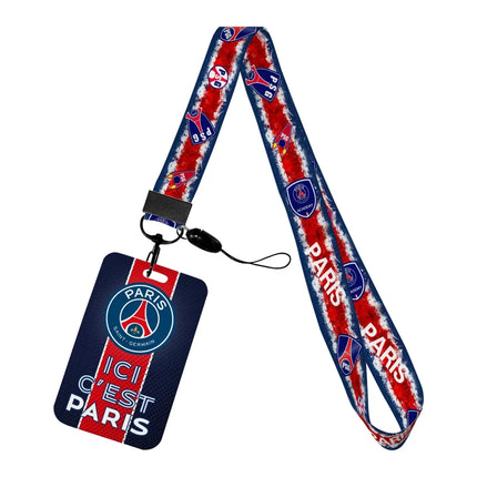 Sports Designs P Lanyards New Football ID Badge Holder Strap Work Card Bus Access Card Holder Keychains Accessories