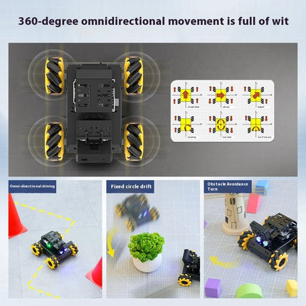 Arduino Intelligent Car Miniauto Omni-Directional Wheat Wheel Ai Vision Recognition Tracking Uno Programming Robot Toys Gifts