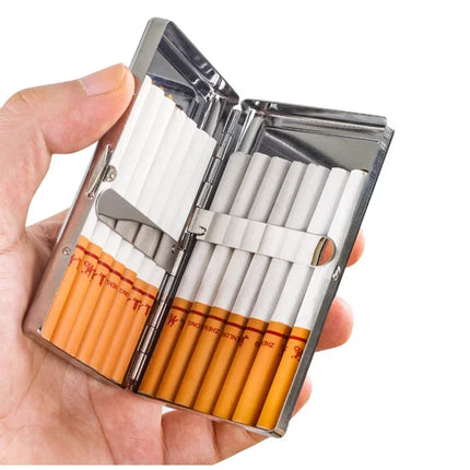 Slim Mirror Polished Metal Cigarette Case Portable Stainless Steel Pocket Cigarette Box Durable Cigarette Storage Holder for Men