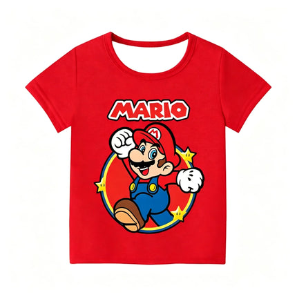 Super Marioes Bros Cute T-shirts Boys Girls Anime Cartoon Cute Short-sleeved Tops Children Summer Fashion T-shirt Kid Clothes