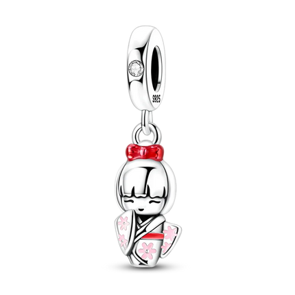 925 Sterling Silver Japanese Koinobori Senbazuru Mount Fuji Souvenir Pendant Fit Original Charm Bracelets Women DIY Jewelry Gift