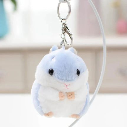 1PCS Stuffed 10cm Hamster Plush Doll Keyrings Animal Children Toys Key Chain Kawaii Dolls Kids Child Christmas Gifts Bag Pendant