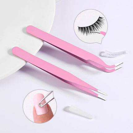 14.6cm Long Multi-function Double Sided Tweezers Silicone Pressing Head Nail Tweezers Sticker Rhinestones Picker Manicure Tools