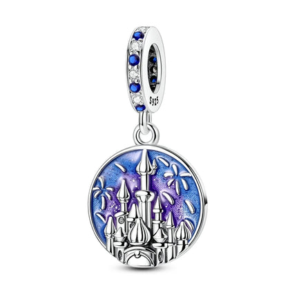 Blue Series 925 Sterling Silver Owl Butterfly Pirate Ship Car Beetle Clogs Charm Fit DIY Bracelet Necklace Fun Matching Gifts