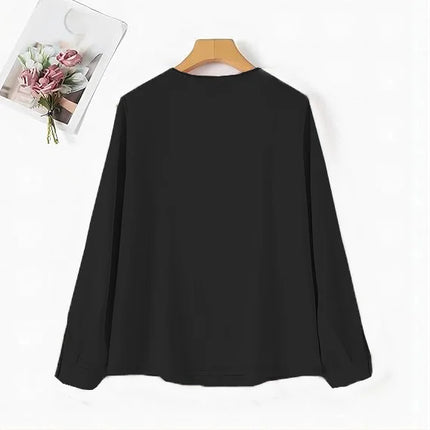 Casual and elegant women's wear, elegant pure-colored triple V-neck long-sleeved shirt, suitable for spring and autumn, women's