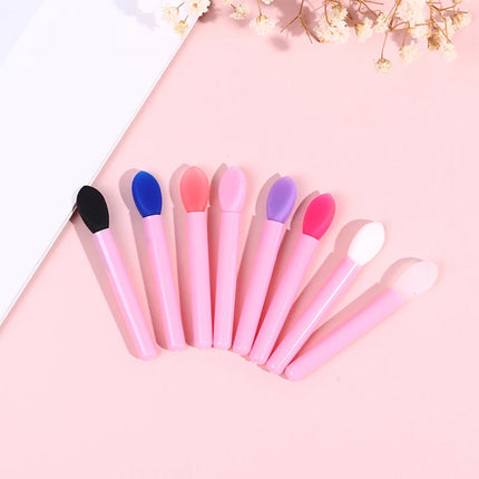 1PCS Small Makeup Brushes Lipstick Applicator Brushes With Anti-lost Cover For Lip Care Makeup Use Silicone Lip Brush