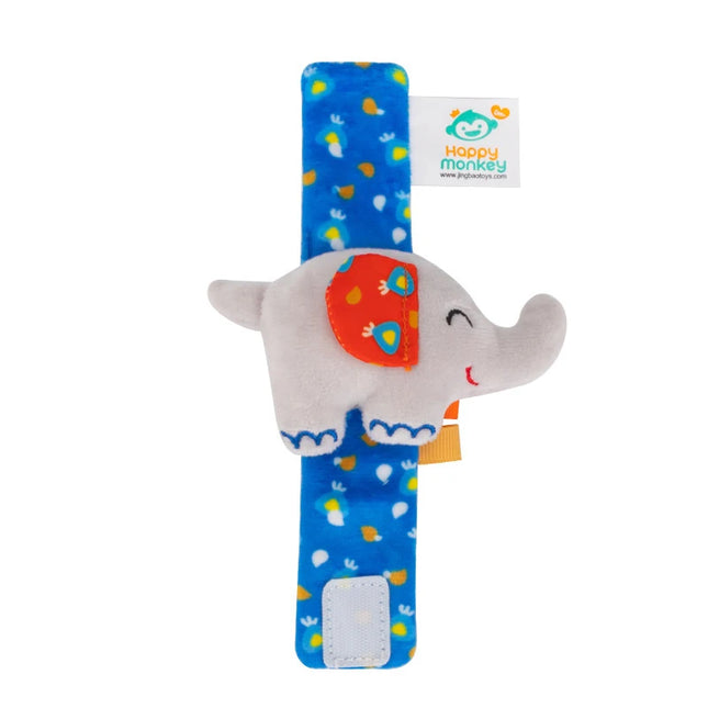 Montessori Newborn Cartoon Wrist Strap Rattles Toys Children Sensory Animal Squeaking Sound Interaction Development Toys Gifts