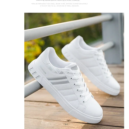 2024 Men's Casual Sneakers New Fashion Lace-up White Shoes Student Comfort Sports Plus Size Vulcanized Shoes Zapatillas De Hombre