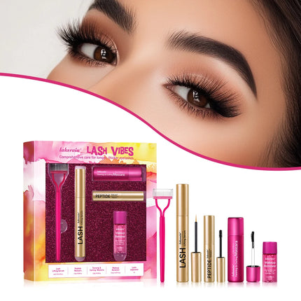 Super value cosmetics set Luxury eyelash set, eyelash care (eyelash essence, peptide mascara, curling mascara, makeup remover, e