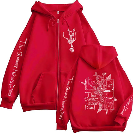 Anime The Summer Hikaru Died Hikaru Yoshiki Zipper Hoodies Men Women Fashion Zip Up Sweatshirts Long Sleeve Hoodie Jackets Coats