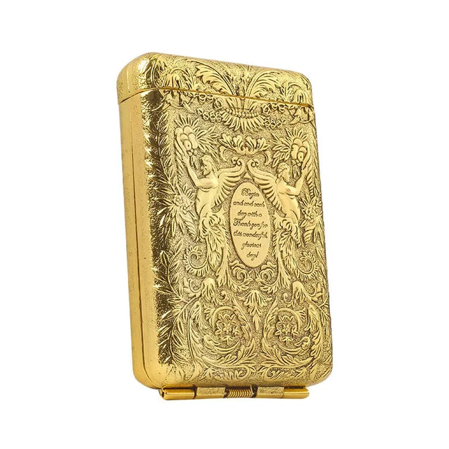 Retro Carved Cigarette Case Metal Luxurious Holder Pocket Tobacco Storage Box for 14 Cigarettes Smoking Accessories