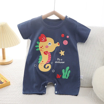 New Summer Baby Crawling Clothes  Newborn Children Jumpsuit Boy Baby Thin Girl Short-sleeved romper