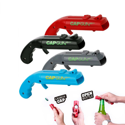 Portable Cap Gun Bottle Opener Launcher Shooter Funny Shooting Gun Creative Beverage Bottle Opener Suitable for Party Games
