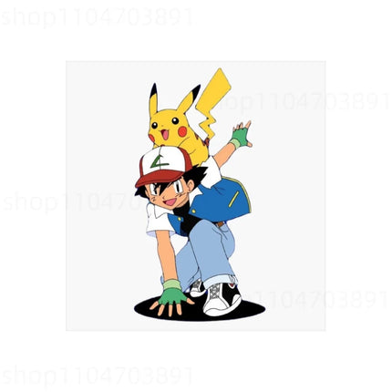 Pokemon Heat Transfer Stickers Anime Pikachu Cartoon Character Decal DIY Fashion Clothes Hat Bags Patches Ironing Decor Applique