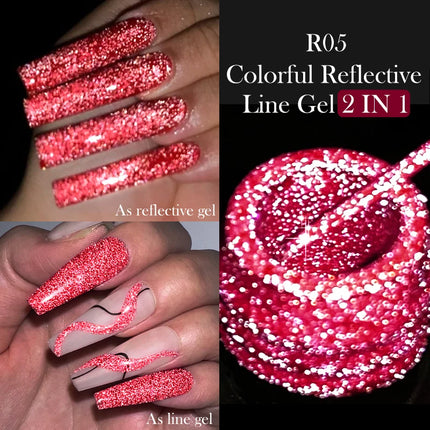 LILYCUTE 5ml Super Bright Silver Metallic Painting Liner Gel Nail Polish Drawing Stripe Graffiti Mirror Pull Line UV Gel Varnish
