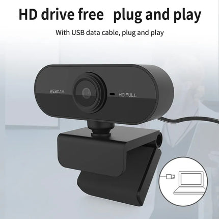 1080P Full HD Computer Network Camera with Microphone USB Plug PC Mac Laptop Desktop Live Video Call Work Mini Camera