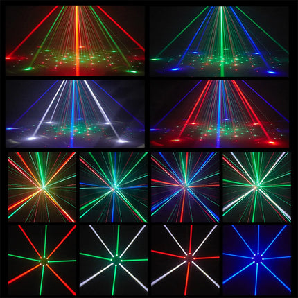 150W 8-Arm Moving Head DJ Light Remote Control Mini LED Beam Effect Light DMX512 Rotating Disco Party Stage Equipment For Club