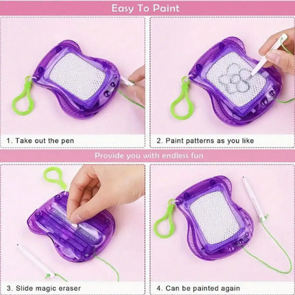 Mini Magnetic Drawing Board Keychain, Reusable Writing Tablet, Portable Pocket Doodle Pad, Birthday Party Goodie Bag Fillers