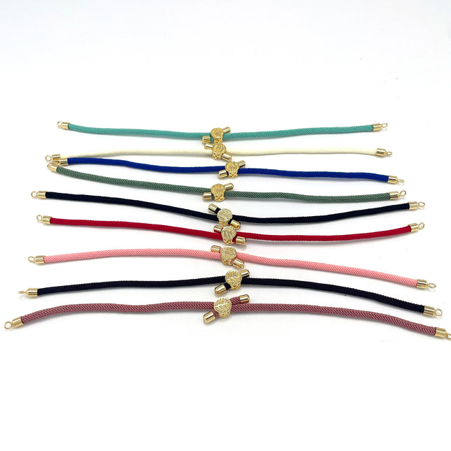 10Pcs Nylon Cords Twisted Braided Adjustable With Brass Findings DIY Jewelry Slider Bracelet Making Accessories Wholesale