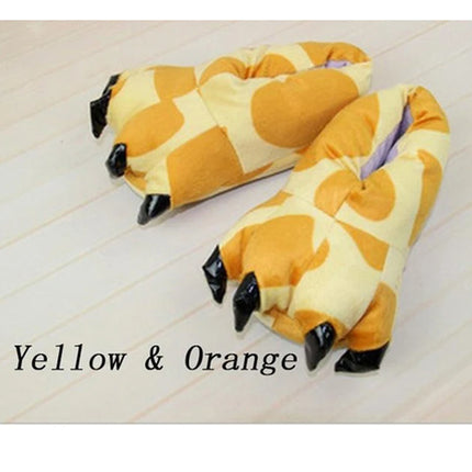 2024 Winter Warm Soft Indoor Floor Slippers Women Men Shoes Paw Funny Animal Christmas Monster Dinosaur Claw Plush Home