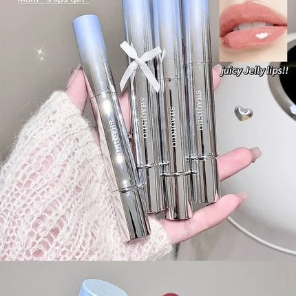 Mirror Watery Essence Lip Gloss Long-Lasting Non-Sticky Plumping Liquid Lipstick Jelly Lip Glaze Makeup Moisturizing Lips Tint
