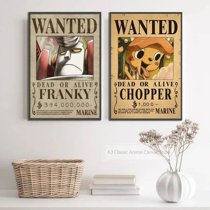 One Piece Canvas Poster Bounty Order Luffy Wallpapr Ace Figures Nami Home Decoration Painting Anime Zoro Wall Art Sanji