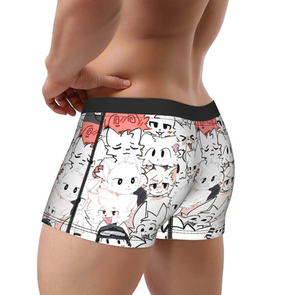 Men Boykisser Silly Cat Boxer Briefs Shorts Panties Soft Underwear Cartoon Furry Male Funny Plus Size Underpants
