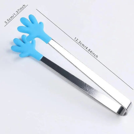 New Creative Colorful Palm Stainless Steel Handle Silicone Mini Food Handheld Clips Suitable Home Kitchen Daily Cooking Tools